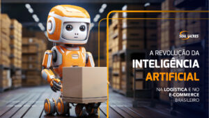 Representação da revolução da inteligência artificial na logística e no e-commerce brasileiro