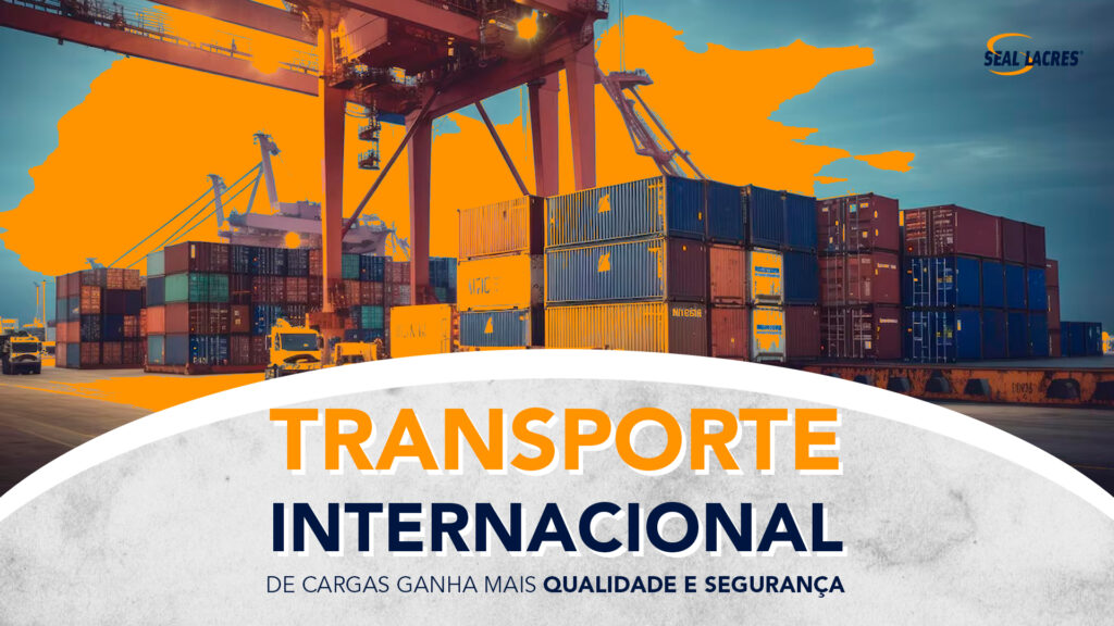 Contêiners representando um transporte internacional de cargas ganha mais qualidade e segurança